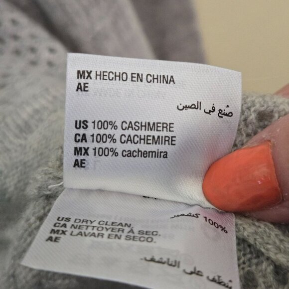 Charter Club Gray 100% Cashmere Lightweight Open Front Cardigan Sweater Size L - Picture 8 of 8